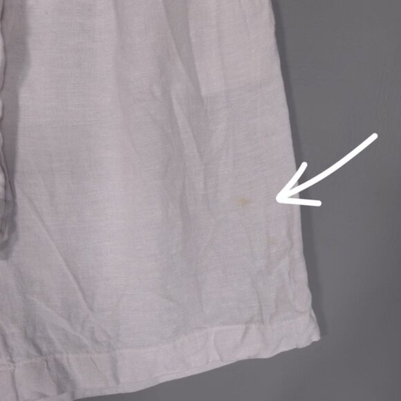 HALSTON 100 %‎ LINEN Women’s Shorts Coastal Tie Waist Pockets Light Beige LARGE - Picture 9 of 10